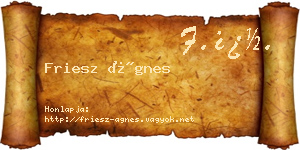 Friesz Ágnes névjegykártya
