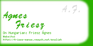 agnes friesz business card